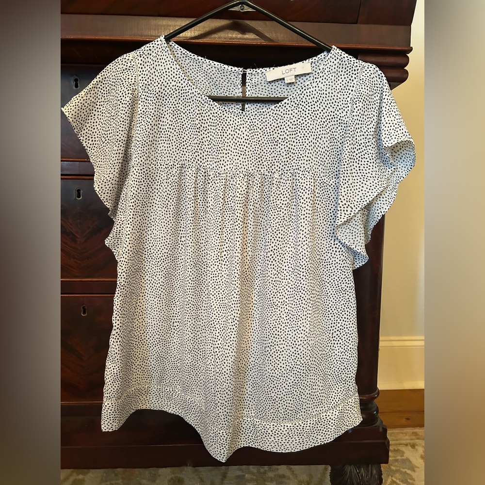 LOFT Black and White Polka Dot Women's Top